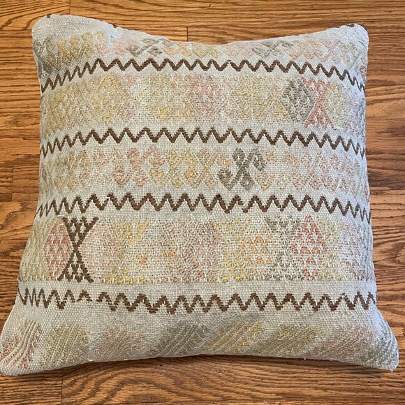 Vintage Turkish Kilim Pillow with Insert - Picture 2 of 5